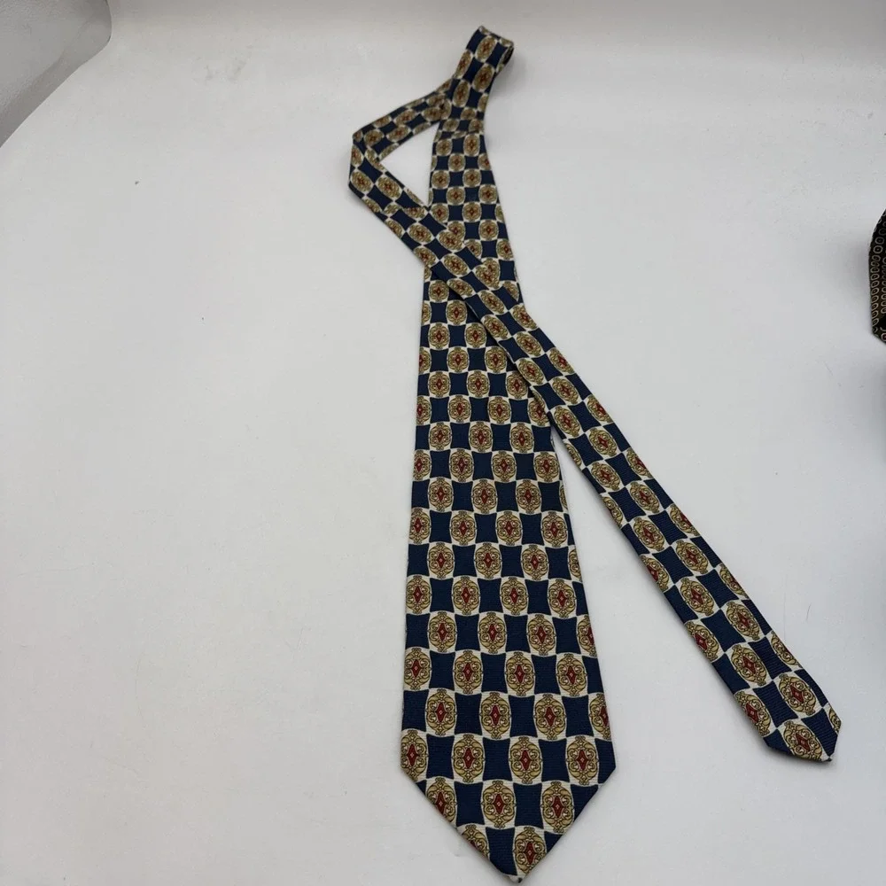 Robert Talbott Best Of Class Nordstrom Tie Blue Gold Heraldic Medalion USA 58